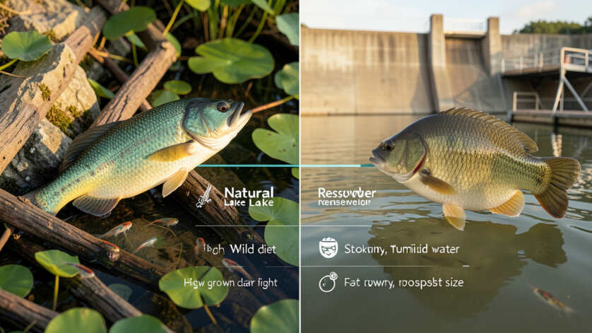Comparison Table: Natural Lake vs. Reservoir Bass