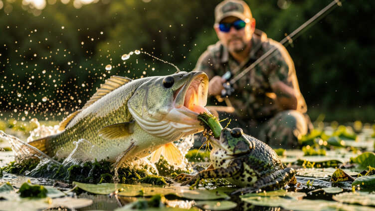Hookset and Fighting Bass